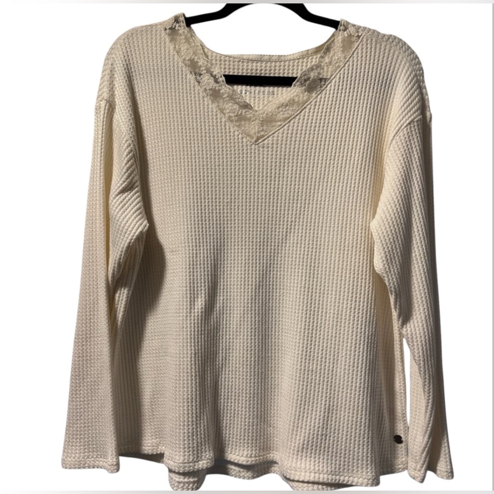 Justice waffle knit long sleeve shirt size 20-22